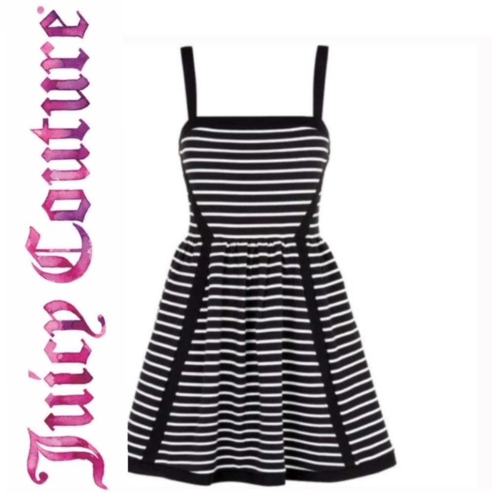 Juicy couture Black & white striped dress